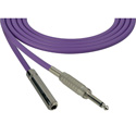 Photo of Sescom SC1.5SSJPE Audio Cable Canare Star-Quad 1/4 TS Mono Male to 1/4 TS Mono Female Purple - 1.5 Foot