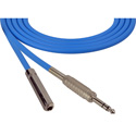 Photo of Sescom SC1.5SZSJZBE Audio Cable Canare Star-Quad 1/4 TRS Balanced Male to 1/4 TRS Balanced Female Blue - 1.5 Foot