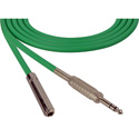 Photo of Sescom SC1.5SZSJZGN Audio Cable Canare Star-Quad 1/4 TRS Balanced Male to 1/4 TRS Balanced Female Green - 1.5 Foot