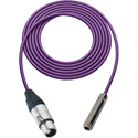 Photo of Sescom SC1.5XJSJPE Audio Cable Canare Star-Quad 3-Pin XLR Female to 1/4 TS Mono Female Purple - 1.5 Foot