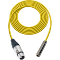 Photo of Sescom SC1.5XJSJYW Audio Cable Canare Star-Quad 3-Pin XLR Female to 1/4 TS Mono Female Yellow - 1.5 Foot