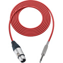 Photo of Sescom SC1.5XJSRD Audio Cable Canare Star-Quad 3-Pin XLR Female to 1/4 TS Mono Male Red - 1.5 Foot