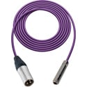 Photo of Sescom SC1.5XSJPE Audio Cable Canare Star-Quad 3-Pin XLR Male to 1/4 TS Mono Female Purple - 1.5 Foot