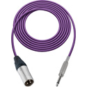 Photo of Sescom SC1.5XSPE Audio Cable Canare Star-Quad 3-Pin XLR Male to 1/4-Inch TS Mono Male - Purple - 1.5 Foot