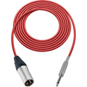 Photo of Sescom SC1.5XSRD Audio Cable Canare Star-Quad 3-Pin XLR Male to 1/4-Inch TS Mono Male - Red - 1.5 Foot