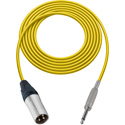 Photo of Sescom SC1.5XSYW Audio Cable Canare Star-Quad 3-Pin XLR Male to 1/4-Inch TS Mono Male - Yellow - 1.5 Foot