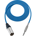 Photo of Sescom SC1.5XSZ Audio Cable Canare Star-Quad 3-Pin XLR Male to 1/4 TRS Balanced Male - Blue - 1.5 Foot