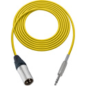 Photo of Sescom SC1.5XSZ Audio Cable Canare Star-Quad 3-Pin XLR Male to 1/4 TRS Balanced Male - Yellow - 1.5 Foot