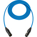 Photo of Sescom SC1.5XXJBE/B Canare Star-Quad Microphone Cable with Black & Gold XLR - Blue - 1.5 Foot