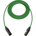Photo of Sescom SC1.5XXJGN/B Canare Star-Quad Microphone Cable with Black & Gold XLR - Green - 1.5 Foot