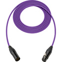 Photo of Sescom SC1.5XXJPE/B Canare Star-Quad Microphone Cable with Black & Gold XLR - Purple - 1.5 Foot