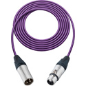 Photo of Sescom SC1.5XXJ Mic Cable Canare Star-Quad 3-Pin XLR Male to 3-Pin XLR Female - Purple - 1.5 Foot