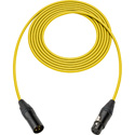 Photo of Sescom SC1.5XXJYW/B Canare Star-Quad Microphone Cable with Black & Gold XLR - Yellow - 1.5 Foot