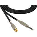 Sescom SC100SR Audio Cable Canare Star-Quad 1/4 TS Mono Male to RCA Male Black - 100 Foot