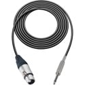 Sescom Audio Cable Canare Star-Quad 3-Pin XLR Female to 1/4 TS Mono Male - Black - 100 Foot
