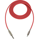 Photo of Sescom SC10SMZRD Audio Cable Canare Star-Quad 1/4 TS Mono Male to 3.5mm TRS Balanced Male Red - 10 Foot