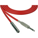 Photo of Sescom SC10SSJ Audio Cable Canare Star-Quad 1/4-Inch TS Mono Male to 1/4-Inch TS Mono Female - Red - 10 Foot