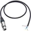 Photo of Sescom Canare Star-Quad 3-Pin XLR Female to Stripped Ends Audio Cable - Black- 10 Foot