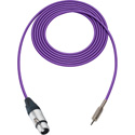 Photo of Sescom SC10XJMPE Audio Cable Canare Star-Quad 3-Pin XLR Female to 3.5mm TS Mono Male Purple - 10 Foot