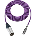 Photo of Sescom SC10XMJPE Audio Cable Canare Star-Quad 3-Pin XLR Male to 3.5mm TS Mono Female Purple - 10 Foot