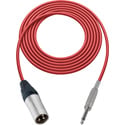 Photo of Sescom SC10XSRD Audio Cable Canare Star-Quad 3-Pin XLR Male to 1/4 TS Mono Male Red - 10 Foot