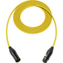 Photo of Sescom SC10XXJYW/B Canare Star-Quad Microphone Cable with Black & Gold XLR - Yellow - 10 Foot