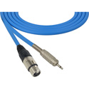 Photo of Sescom SC15XJM BE Audio Cable Canare Star-Quad 3-Pin XLR Female to 3.5mm TS Mono Male Blue - 15 Foot