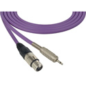Photo of Sescom SC15XJM PE Audio Cable Canare Star-Quad 3-Pin XLR Female to 3.5mm TS Mono Male Purple - 15 Foot