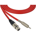Photo of Sescom SC15XJM RD Audio Cable Canare Star-Quad 3-Pin XLR Female to 3.5mm TS Mono Male Red - 15 Foot
