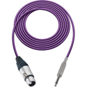 Photo of Sescom SC15XJS Audio Cable Canare Star-Quad 3-Pin XLR Female to 1/4 TS Mono Male - Purple - 15 Foot