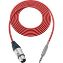Photo of Sescom Audio Cable Canare Star-Quad 3-Pin XLR Female to 1/4 TRS Balanced Male - Red - 15 Foot