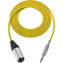 Photo of Sescom SC15XSZYW Audio Cable Canare Star-Quad 3-Pin XLR Male to 1/4 TRS Balanced Male Yellow - 15 Foot
