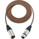 Photo of Sescom Mic Cable Canare Star-Quad 3-Pin XLR Male to 3-Pin XLR Female - Brown - 15 Foot