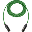 Photo of Sescom Mic Cable Canare Star-Quad 3-Pin XLR Male to 3-Pin XLR Female w/ Black & Gold XLR Connectors - Green - 15 Foot