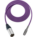Photo of Sescom SC25XMJ Audio Cable Canare Star-Quad 3-Pin XLR Male to 3.5mm TS Mono Female - Purple - 25 Foot