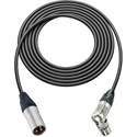 Photo of Sescom Mic Cable Canare Star-Quad 3-Pin XLR Male to Right-Angle 3-Pin XLR Female - Black - 25 Foot
