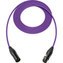 Photo of Sescom SC25XXJPE/B Canare Star-Quad Microphone Cable with Black & Gold XLR - Purple - 25 Foot