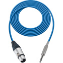 Photo of Sescom SC3XJS Audio Cable Canare Star-Quad 3-Pin XLR Female to 1/4 TS Mono Male - Blue - 3 Foot