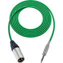 Photo of Sescom Audio Cable Canare Star-Quad 3-Pin XLR Male to 1/4-Inch TS Mono Male - Green - 3 Foot