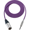 Photo of Sescom SC3XSPE Audio Cable Canare Star-Quad 3-Pin XLR Male to 1/4-Inch TS Mono Male - Purple - 3 Foot