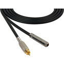 Sescom SC50SJR Audio Cable Canare Star-Quad 1/4 TS Mono Female to RCA Male Black - 50 Foot