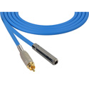 Photo of Sescom SC50SJRBE Audio Cable Canare Star-Quad 1/4 TS Mono Female to RCA Male Blue - 50 Foot