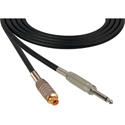 Sescom SC50SRJ Audio Cable Canare Star-Quad 1/4 TS Mono Male to RCA Female Black - 50 Foot