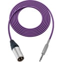 Photo of Sescom SC50XSZPE Audio Cable Canare Star-Quad 3-Pin XLR Male to 1/4 TRS Balanced Male Purple - 50 Foot