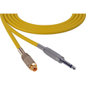 Photo of Sescom Audio Cable Canare Star-Quad 1/4 TS Mono Male to RCA Female - Yellow - 6 Foot