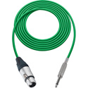 Photo of Sescom SC6XJS Audio Cable Canare Star-Quad 3-Pin XLR Female to 1/4 TS Mono Male - Green - 6 Foot