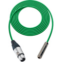Photo of Sescom Audio Cable Canare Star-Quad NEUTRIK 3-Pin XLR Female to 1/4 TRS Female Adapter - Green - 6 Foot