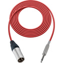 Photo of Sescom Audio Cable Canare Star-Quad 3-Pin XLR Male to 1/4-Inch TS Mono Male - Red - 6 Foot