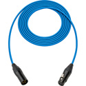 Photo of Sescom Mic Cable Canare Star-Quad 3-Pin XLR Male to 3-Pin XLR Female w/ Black & Gold XLR Connectors - Blue - 6 Foot