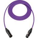 Photo of Sescom SC6XXJ Mic Cable Canare Star-Quad 3-Pin XLR Male to 3-Pin XLR Female w/ Black & Gold XLRs Purple - 6 Foot